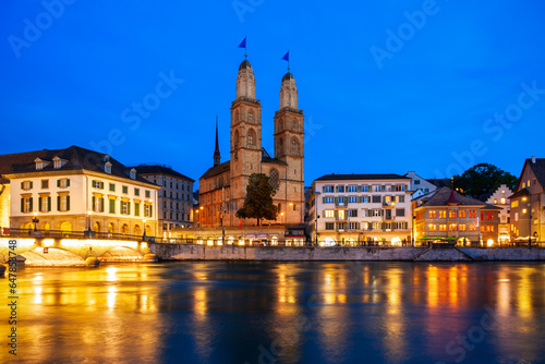 Grossmunster Church in Zurich, Switzerland © saiko3p