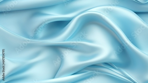 Sky blue satin panorama. Lustrous luxury. Perfect for sophisticated designs. Waves of airy beauty. © Yaroslav Herhalo