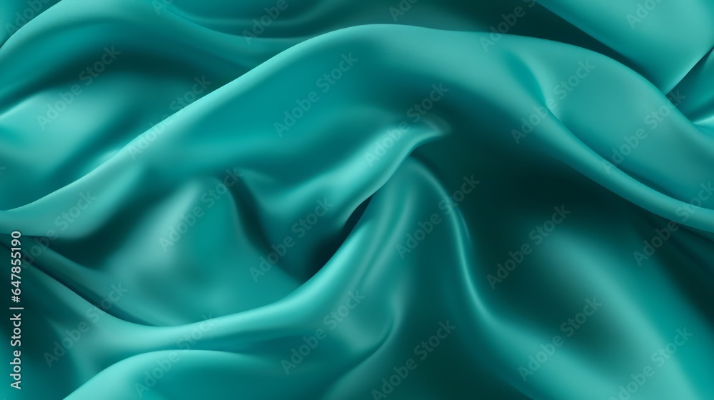 Turquoise elegance on fabric. Soft wavy and shimmering. A designer's beach muse. Ideal for breezy projects.