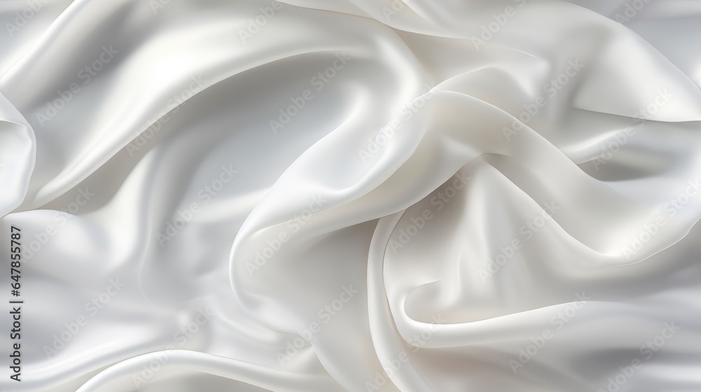White satin purity. Luxurious waves on fabric. Timeless elegance for design. Ideal for minimalist backgrounds. White satin purity. Luxurious waves on fabric. Timeless elegance for design. Ideal for minimalist backgrounds.