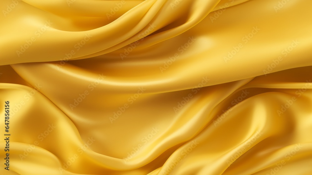 Obraz premium Satin dreams in radiant yellow. Gentle waves on a reflective backdrop. A celebration of sunlit beauty. Perfect for designers.