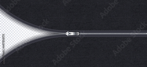 Closed and open zipper vector concept