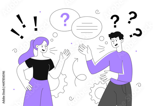 People with communication gap vector line