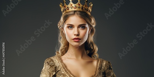 Royal Elegance  Enchanting Medieval Queen, Generative AI