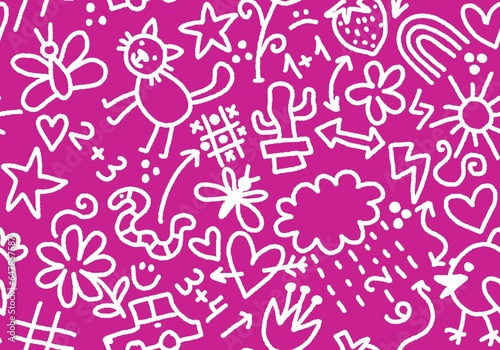 Wallpaper Mural School blackboard doodle seamless scribble chalk pattern for fabrics and textiles and wrapping paper and kids clothes Torontodigital.ca