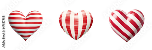Png Set Red stripe heart illustration transparent background