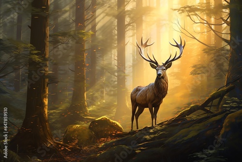 a deer in the woods © VSTOCK