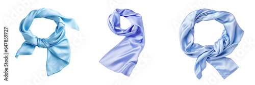 Png Set transparent background Female accessory Blue silk scarf photo