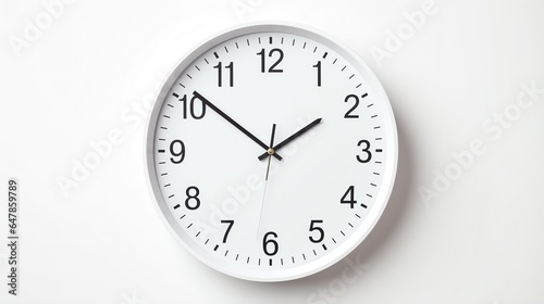 a white clock with black numbers