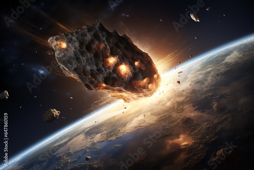 a meteor falling from earth