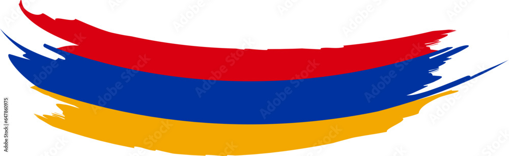 Naklejka premium Armenia Waving Flag Brush Stroke