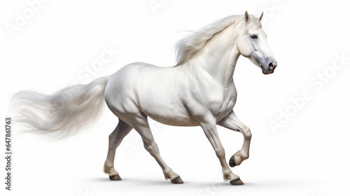 Galloping Lipizzaner with waving tail