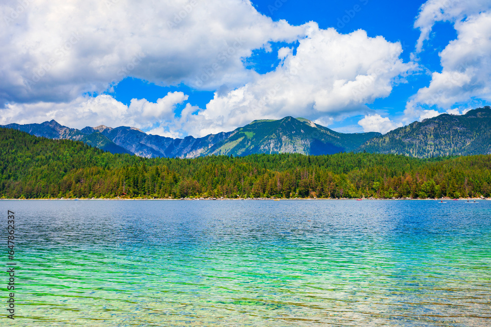 Eibsee lake in Bavaria, Germany