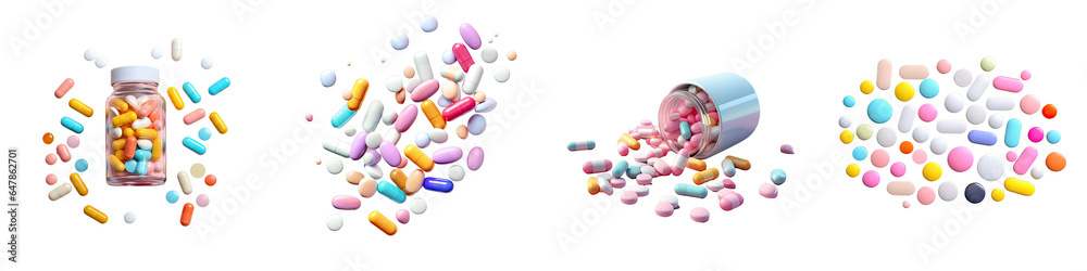 Png Set Isolated medications transparent background