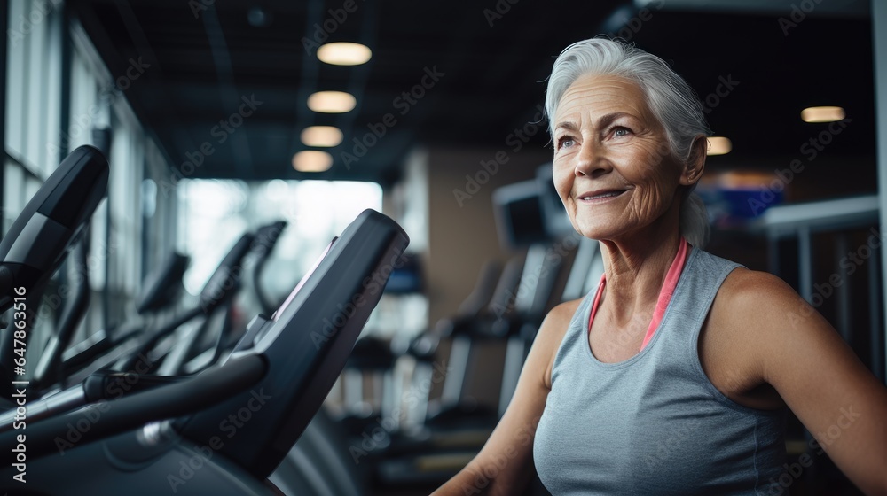 Senior woman working out in the gym Senior woman working out in the gym