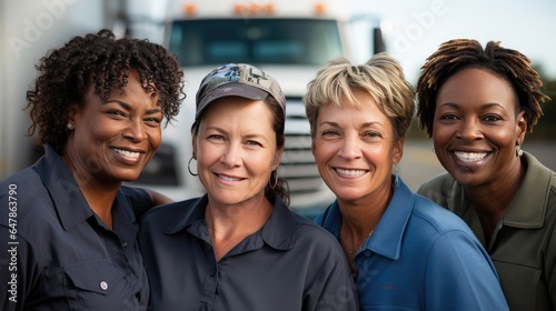 group of female truck drivers