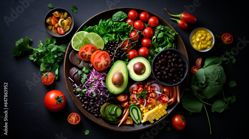 World Vegan Day poster and wallpaper with colorful fruits and vegetables © Get Your Image