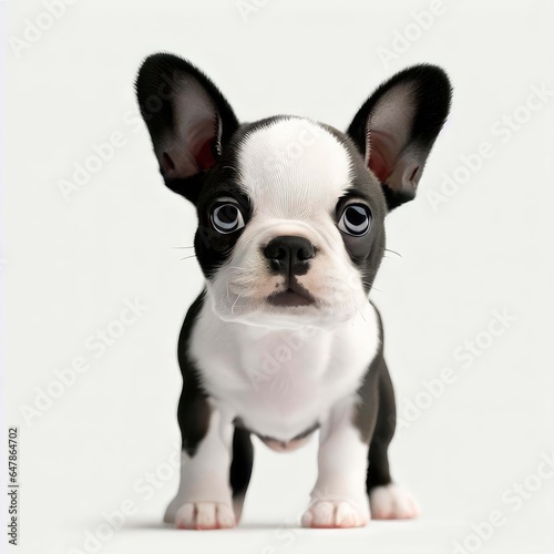Boston Terrier's Adorable Expressions, Generative AI © faical