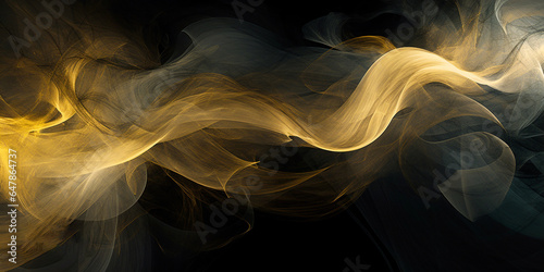 Abstract gold smoke background, generative AI
