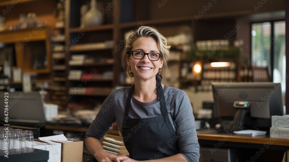 Portrait of a middle-aged female store worker