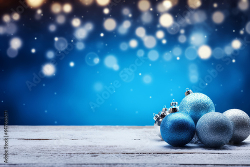 Blueish Christmas greeting card background, with space for text
