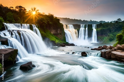 waterfall in the mountains