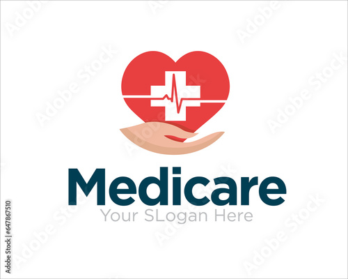 love medicare logo designs for medical service and clinic