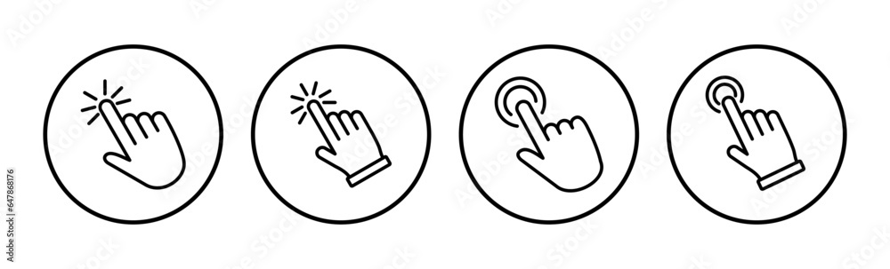 hand click icon vector. clicking finger icon. pointer icon hand click icon vector. clicking finger icon. pointer icon