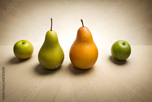 A symmetrical arrangement of perfectly ripe pears