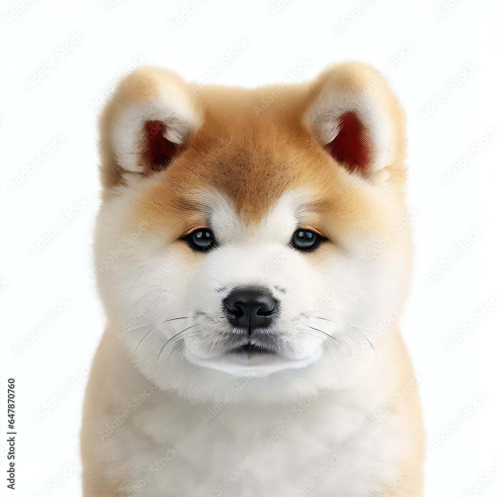 Delightful Baby Akita Smile, Generative AI Delightful Baby Akita Smile, Generative AI