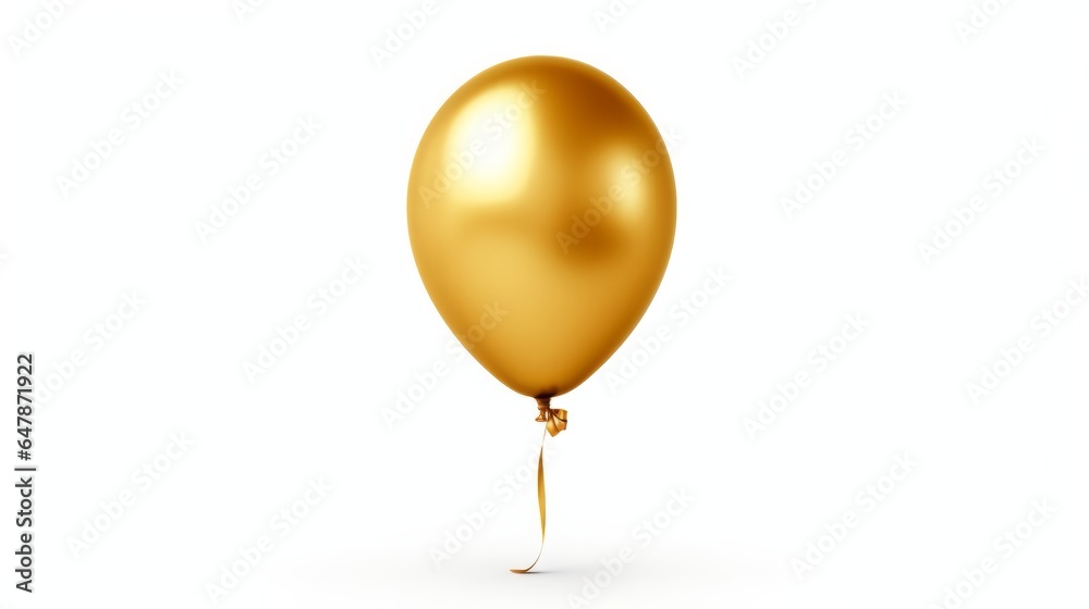 A festive gold balloon with a string, ready to celebrate a special occasion A festive gold balloon with a string, ready to celebrate a special occasion