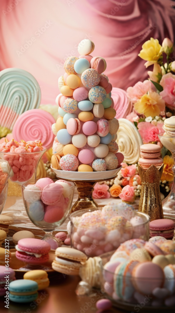 Savor the temptation of this confectionery marvel that artfully blends contrasting flavors and textures, showcased through delicate piped designs, whimsical dollops, and an array