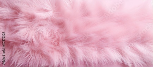 Flat lay view of a pink furry background