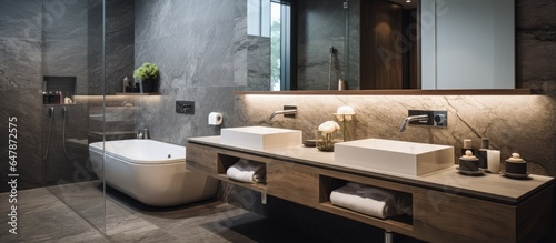 Contemporary lavish hotel bathroom design