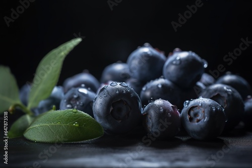 Close-Up Shot of Fresh Sweet Blueberries Tempting Delicacy in Food Photography
