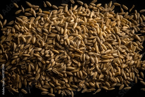 Close-Up of Cumin Seeds Arranged in a Beautiful Geometric Pattern - Spice and Culinary Art