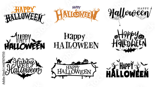 Happy Halloween poster without background.