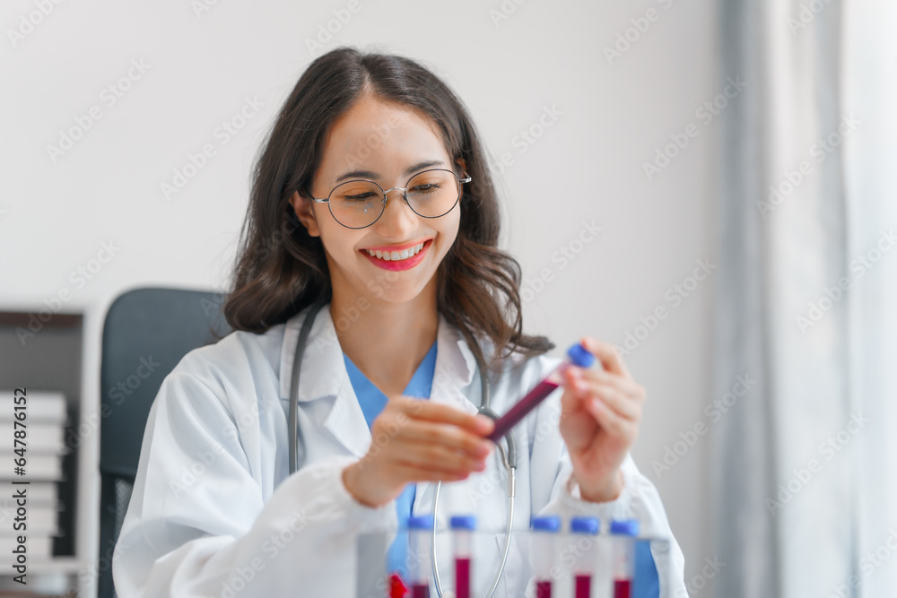 Young scientists pioneering medical discoveries in lab, with one scientist employing microscope for invaluable insights, blood lab test, virus vaccine invent, asian indian people Young scientists pioneering medical discoveries in lab, with one scientist employing microscope for invaluable insights, blood lab test, virus vaccine invent, asian indian people