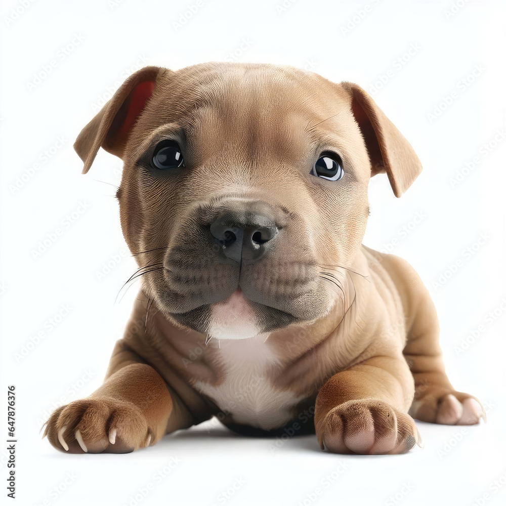 Staffordshire Bull Terrier Puppy's Bright Eyes, Generative AI