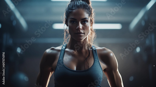 Athlete in Motion: Female Personal Trainer's Passionate Workout