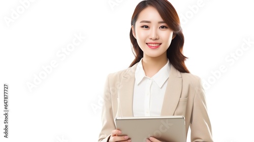 portrait of an asian business woman with tablet computer