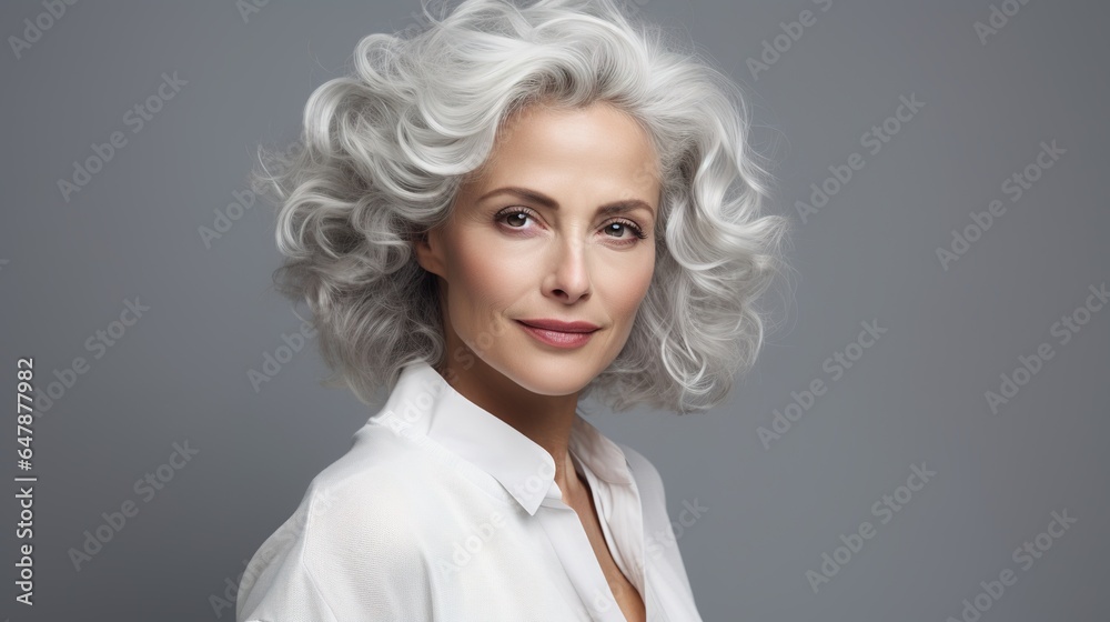 Smiling Blonde Businesswoman in Studio Portrait