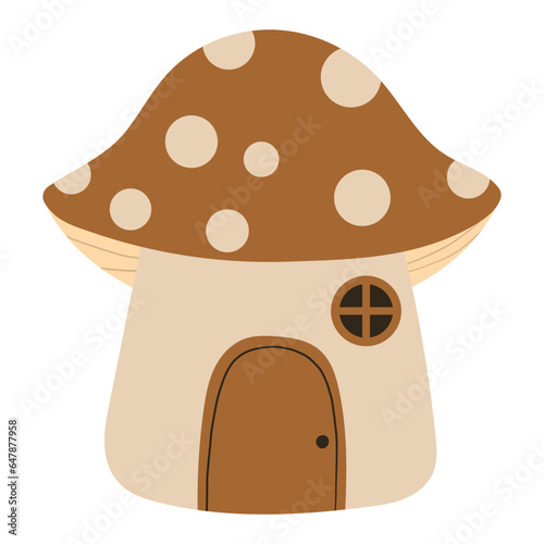 fairy tale house mushroom illustration