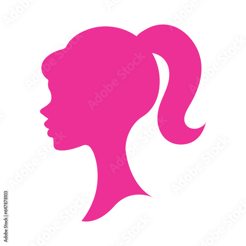 Woman icons. Pink doll. Pink doll icons. Silhouette of a woman in pink color. Vector illustration