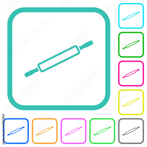 Rolling pin outline vivid colored flat icons
