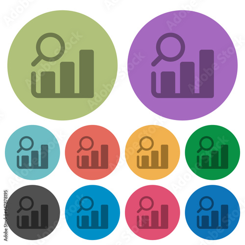 Business analysis color darker flat icons