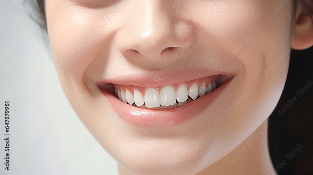 Fototapeta premium close up of a face with a smile. generative ai