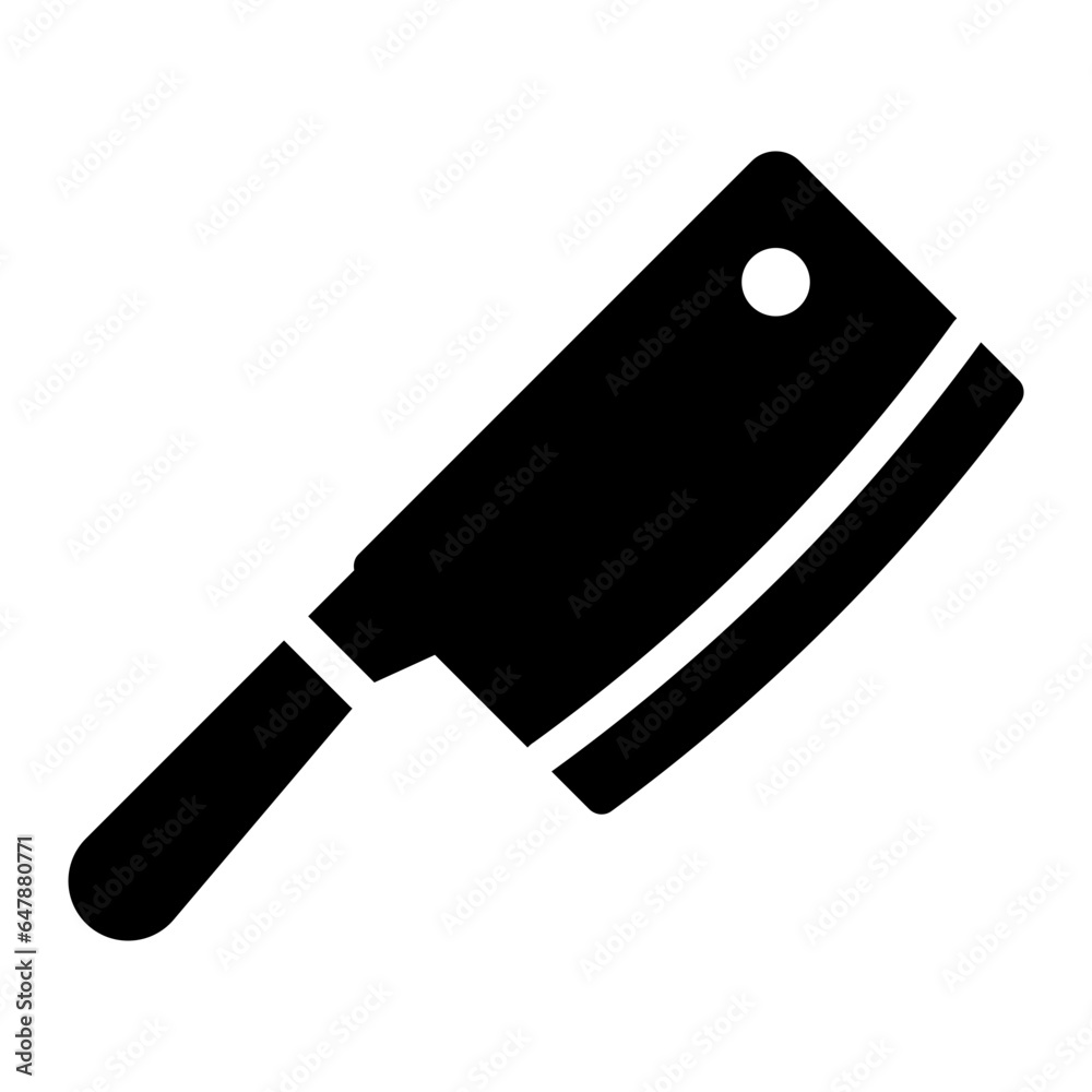 Meat Clever Knife solid glyph icon Meat Clever Knife solid glyph icon