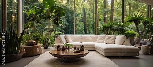 House plant in living room interior