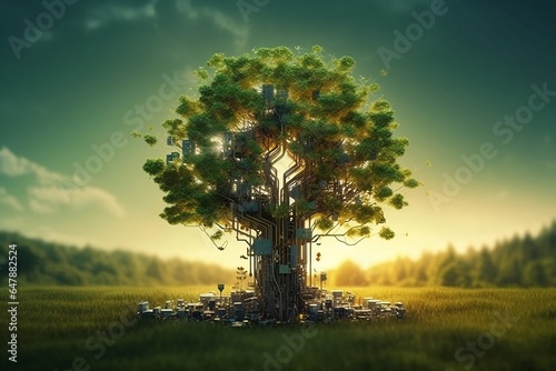 Cybernetic Woods, Virtual Grove, Techno-Forest, Digital Woodland, AI Wilderness, Techno-Nature, Generative IA